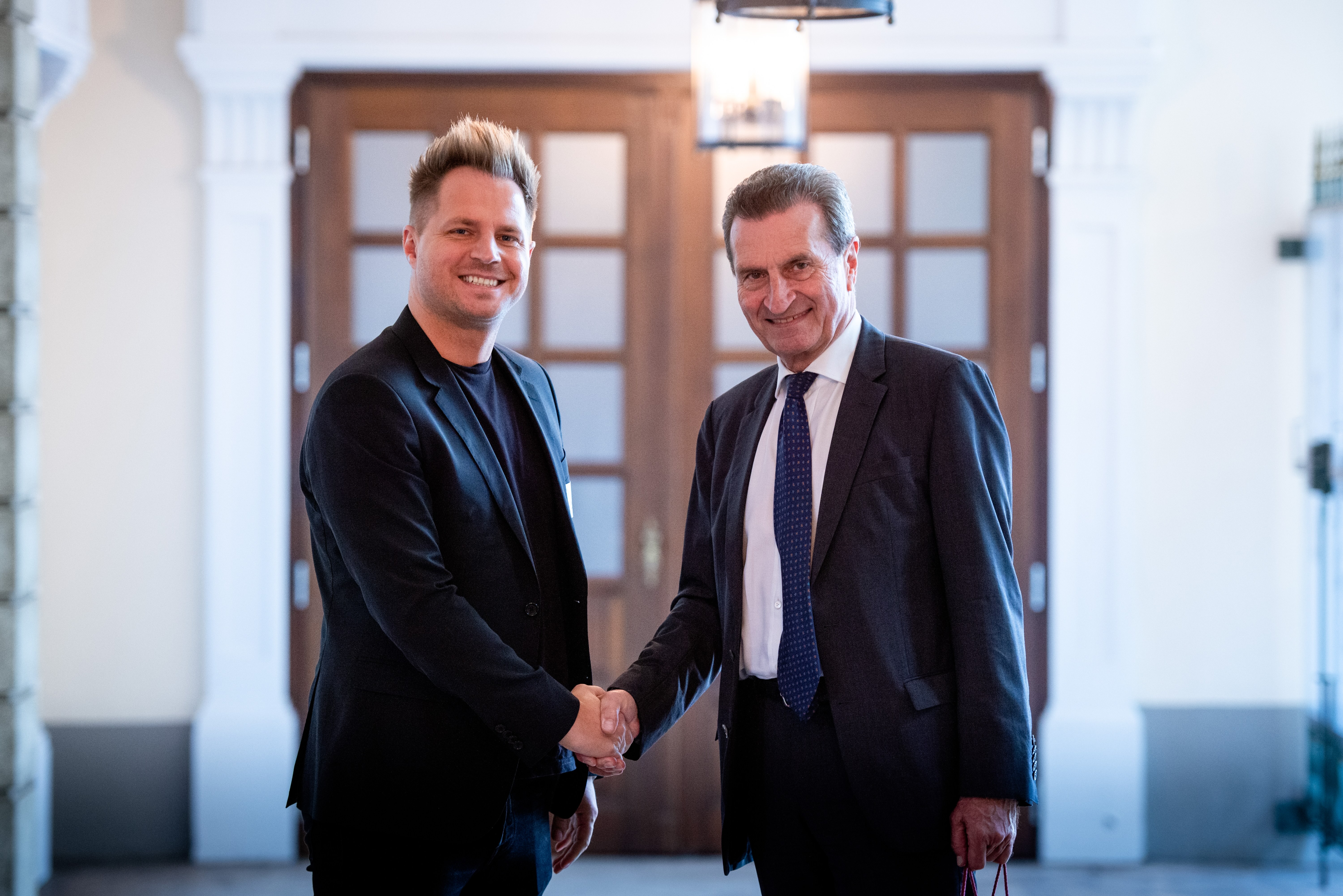 David Reger und Günther Oettinger